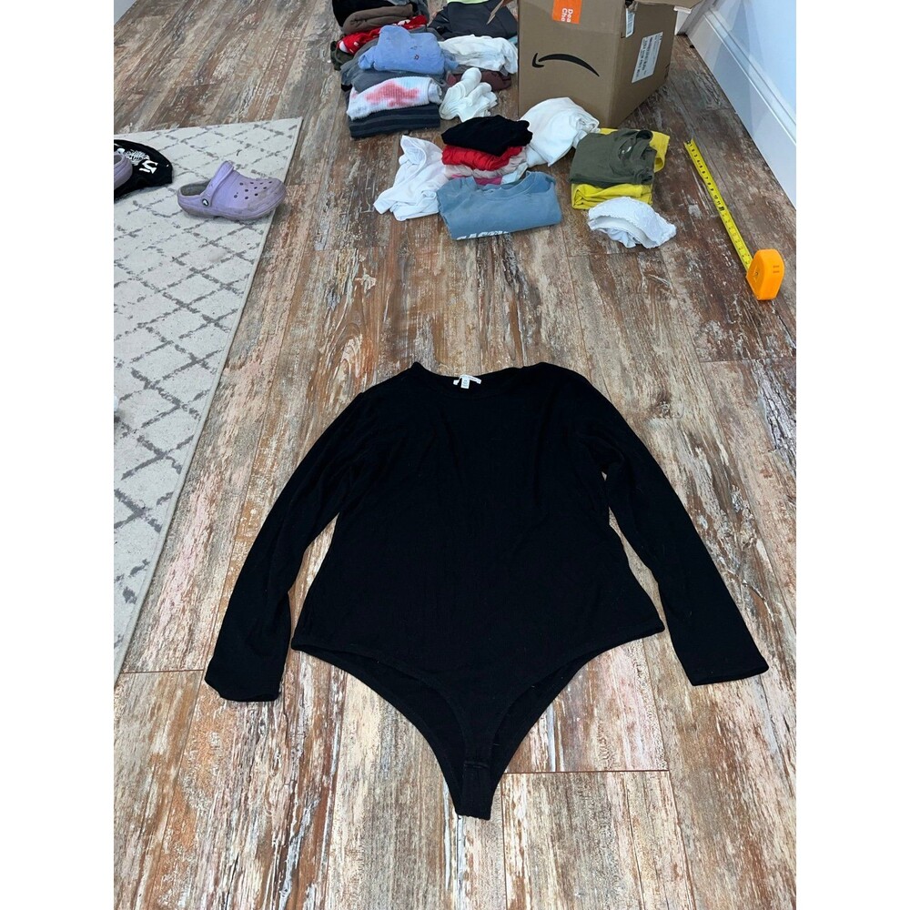 Women’s Black Long Sleeve Body Suit Size 2XL